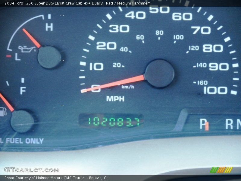 Red / Medium Parchment 2004 Ford F350 Super Duty Lariat Crew Cab 4x4 Dually