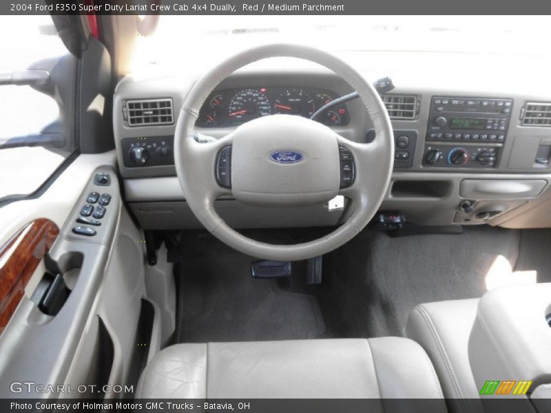 Red / Medium Parchment 2004 Ford F350 Super Duty Lariat Crew Cab 4x4 Dually