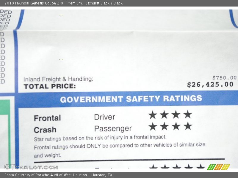 Bathurst Black / Black 2010 Hyundai Genesis Coupe 2.0T Premium