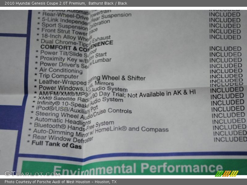 Bathurst Black / Black 2010 Hyundai Genesis Coupe 2.0T Premium