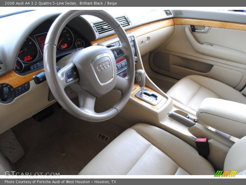 Brilliant Black / Beige 2008 Audi A4 3.2 Quattro S-Line Sedan