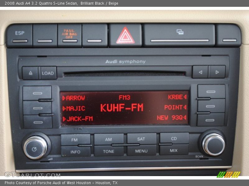 Brilliant Black / Beige 2008 Audi A4 3.2 Quattro S-Line Sedan