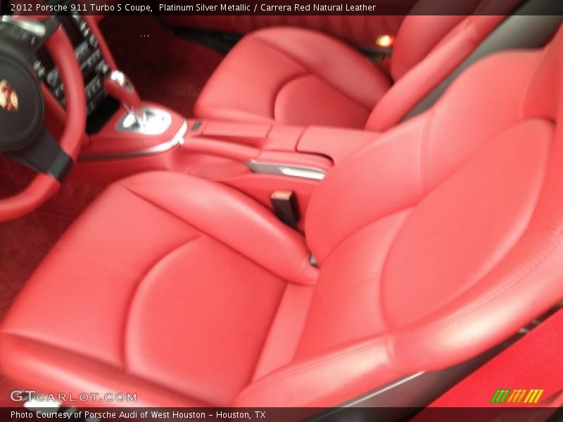 Platinum Silver Metallic / Carrera Red Natural Leather 2012 Porsche 911 Turbo S Coupe