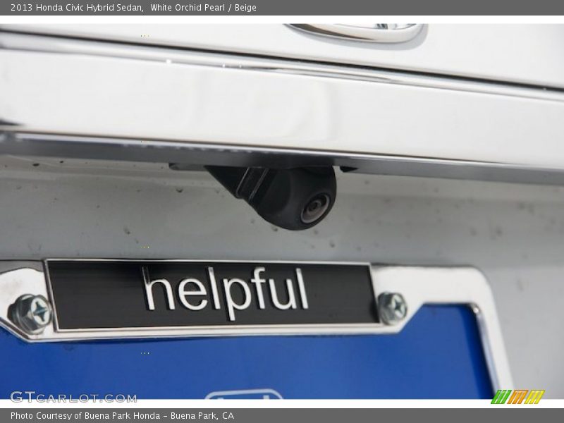 White Orchid Pearl / Beige 2013 Honda Civic Hybrid Sedan