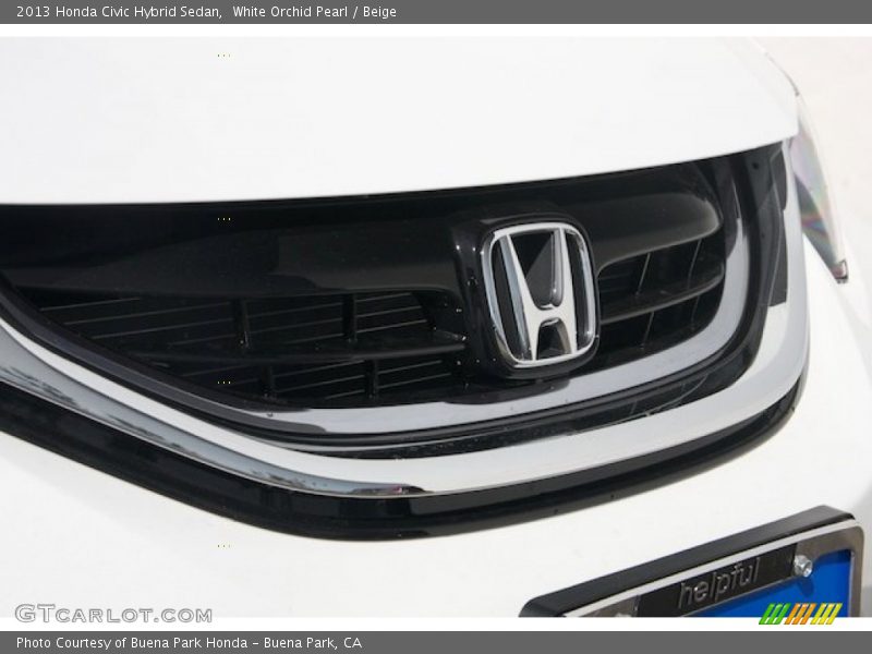 White Orchid Pearl / Beige 2013 Honda Civic Hybrid Sedan