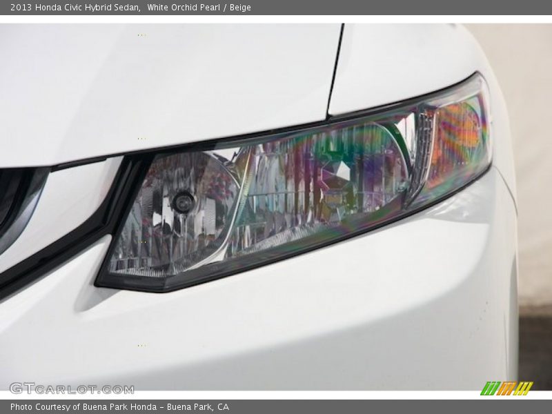White Orchid Pearl / Beige 2013 Honda Civic Hybrid Sedan