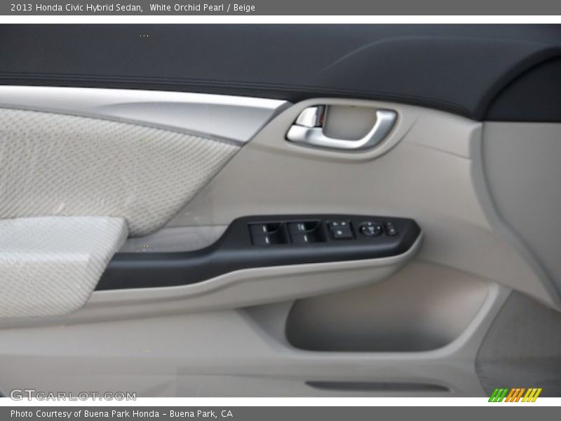 White Orchid Pearl / Beige 2013 Honda Civic Hybrid Sedan