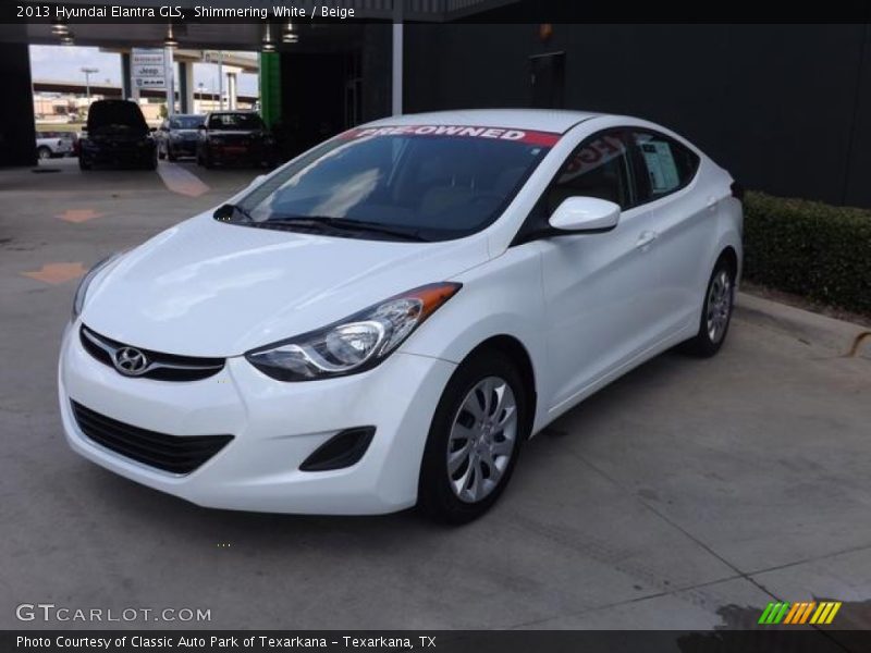 Shimmering White / Beige 2013 Hyundai Elantra GLS