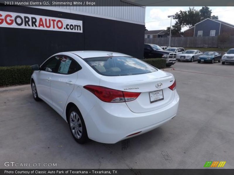 Shimmering White / Beige 2013 Hyundai Elantra GLS