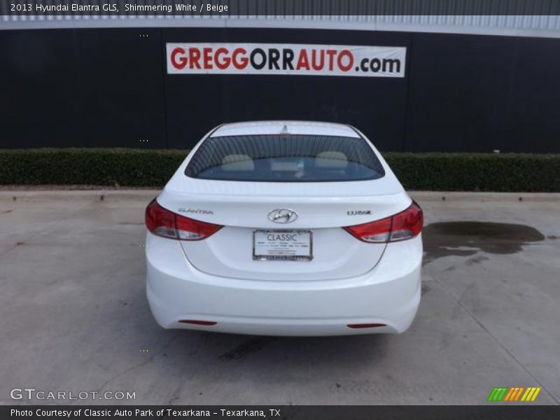 Shimmering White / Beige 2013 Hyundai Elantra GLS