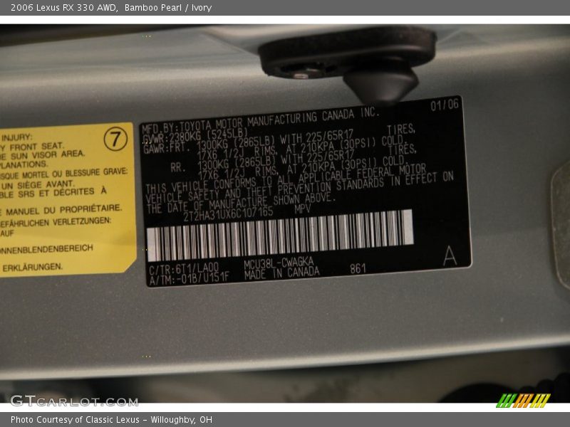 Bamboo Pearl / Ivory 2006 Lexus RX 330 AWD