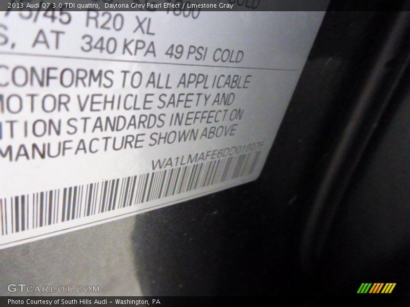 Daytona Grey Pearl Effect / Limestone Gray 2013 Audi Q7 3.0 TDI quattro