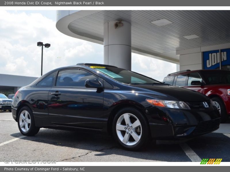 Nighthawk Black Pearl / Black 2008 Honda Civic EX Coupe