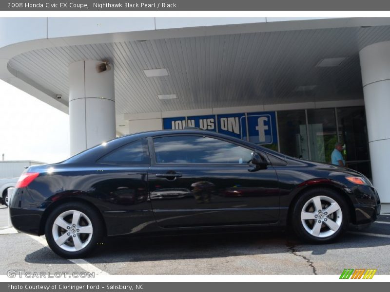 Nighthawk Black Pearl / Black 2008 Honda Civic EX Coupe