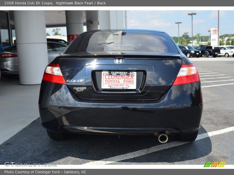 Nighthawk Black Pearl / Black 2008 Honda Civic EX Coupe