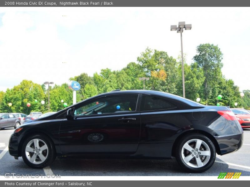 Nighthawk Black Pearl / Black 2008 Honda Civic EX Coupe