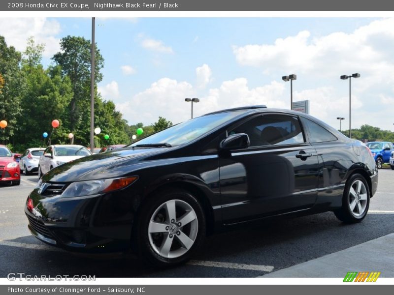 Nighthawk Black Pearl / Black 2008 Honda Civic EX Coupe
