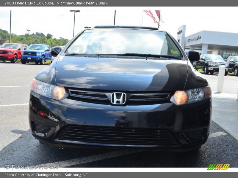 Nighthawk Black Pearl / Black 2008 Honda Civic EX Coupe