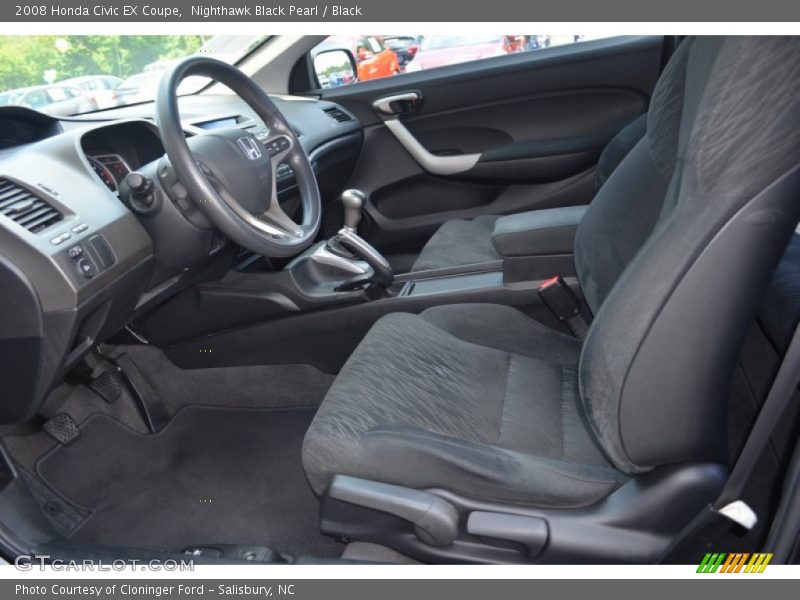 Nighthawk Black Pearl / Black 2008 Honda Civic EX Coupe