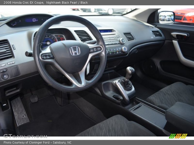 Nighthawk Black Pearl / Black 2008 Honda Civic EX Coupe