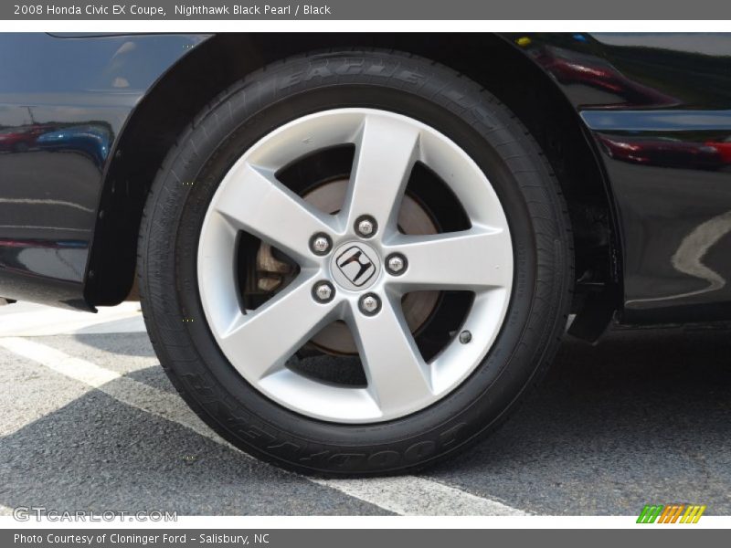 Nighthawk Black Pearl / Black 2008 Honda Civic EX Coupe