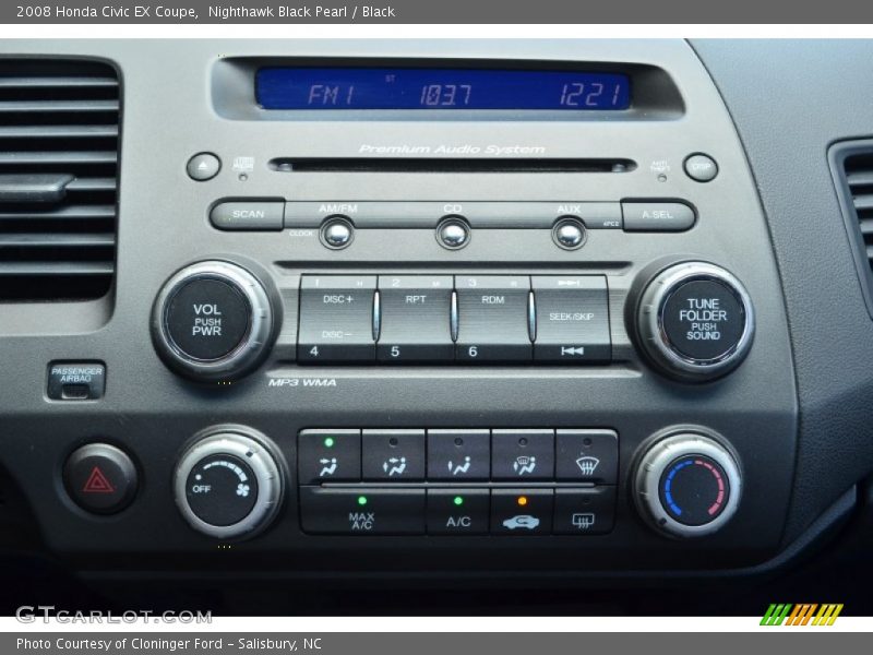 Nighthawk Black Pearl / Black 2008 Honda Civic EX Coupe