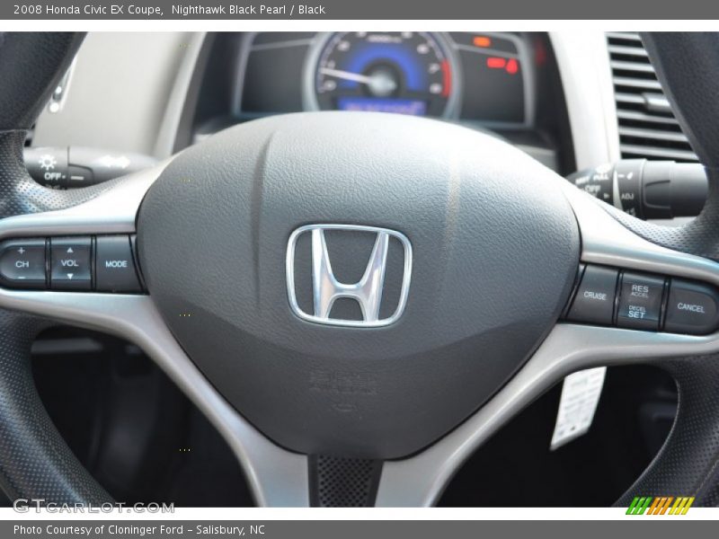 Nighthawk Black Pearl / Black 2008 Honda Civic EX Coupe