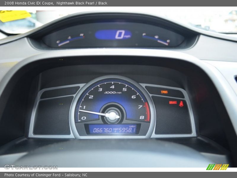 Nighthawk Black Pearl / Black 2008 Honda Civic EX Coupe