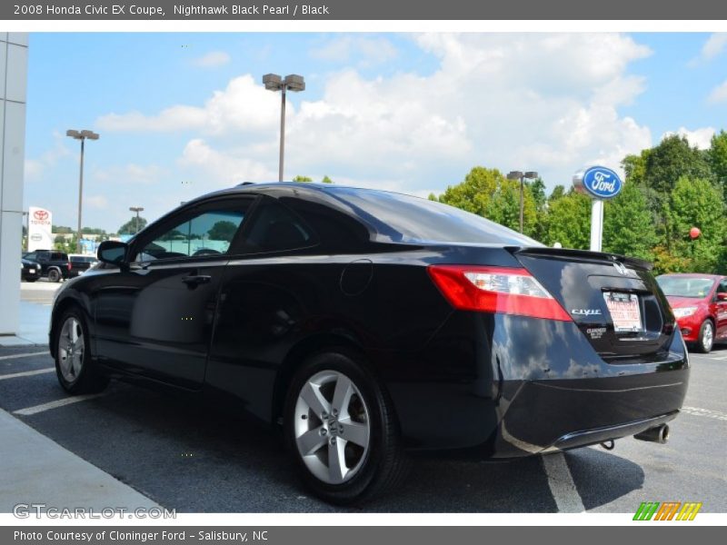 Nighthawk Black Pearl / Black 2008 Honda Civic EX Coupe