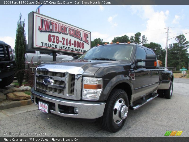 Dark Stone Metallic / Camel 2008 Ford F350 Super Duty XLT Crew Cab Dually