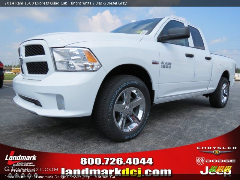 Bright White / Black/Diesel Gray 2014 Ram 1500 Express Quad Cab