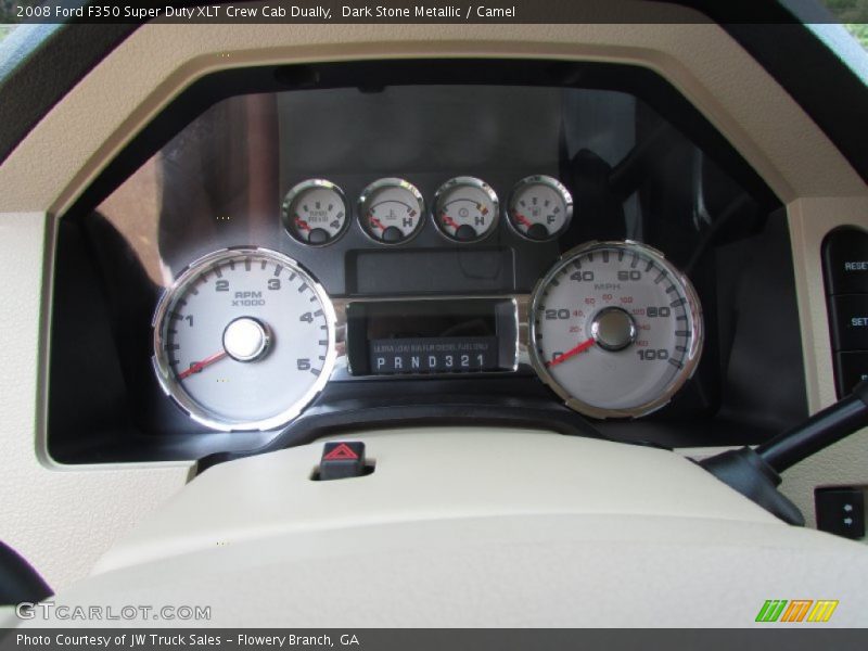 Dark Stone Metallic / Camel 2008 Ford F350 Super Duty XLT Crew Cab Dually