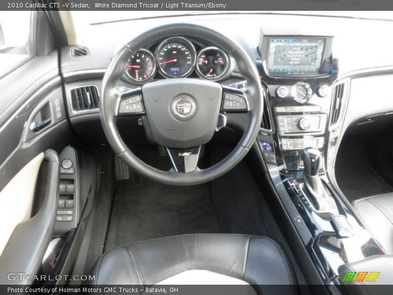 White Diamond Tricoat / Light Titanium/Ebony 2010 Cadillac CTS -V Sedan