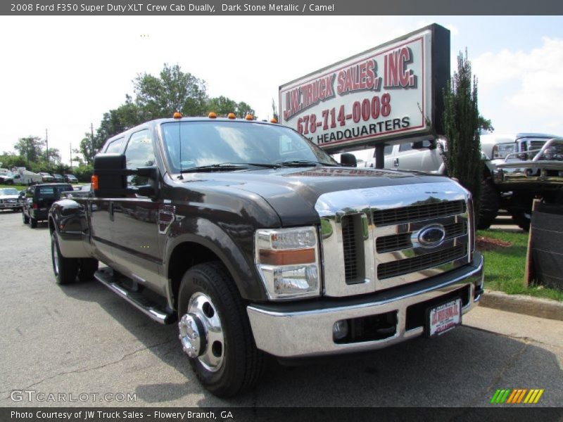 Dark Stone Metallic / Camel 2008 Ford F350 Super Duty XLT Crew Cab Dually