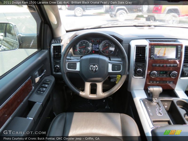 Brilliant Black Crystal Pearl / Dark Slate Gray 2011 Dodge Ram 1500 Laramie Crew Cab 4x4