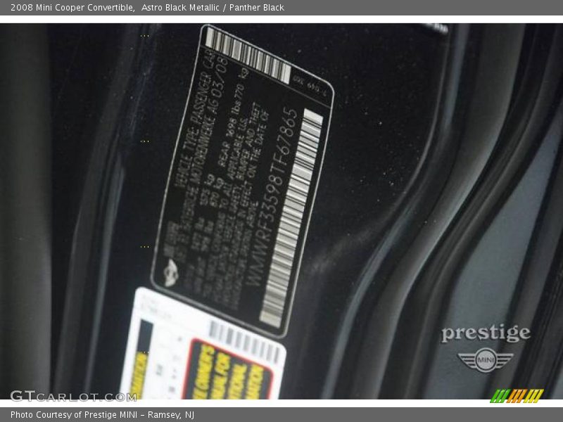 Astro Black Metallic / Panther Black 2008 Mini Cooper Convertible