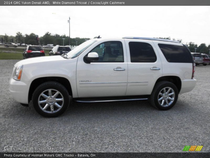 White Diamond Tricoat / Cocoa/Light Cashmere 2014 GMC Yukon Denali AWD