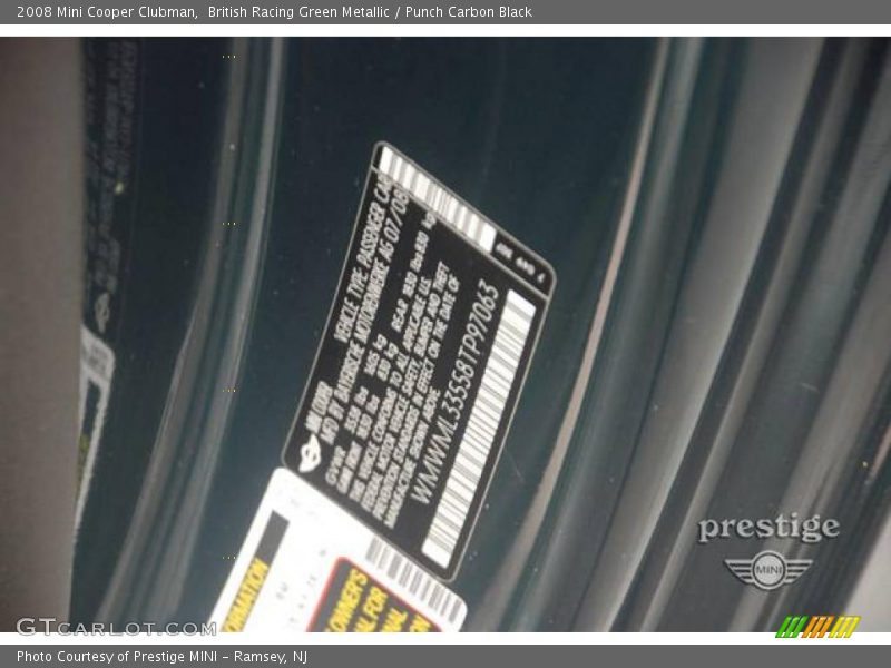 British Racing Green Metallic / Punch Carbon Black 2008 Mini Cooper Clubman