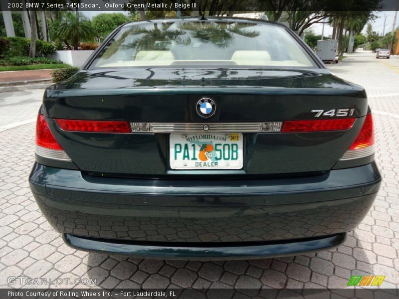 Oxford Green Metallic / Beige III 2002 BMW 7 Series 745i Sedan