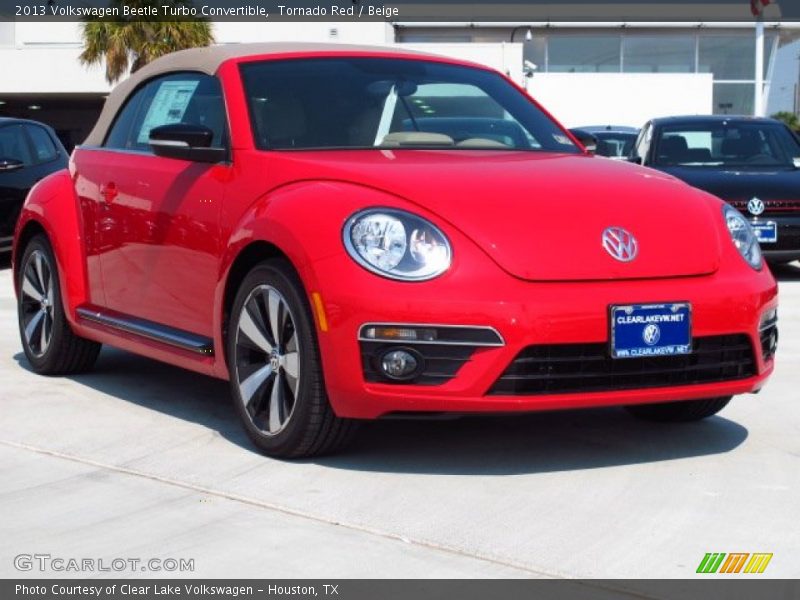 Tornado Red / Beige 2013 Volkswagen Beetle Turbo Convertible