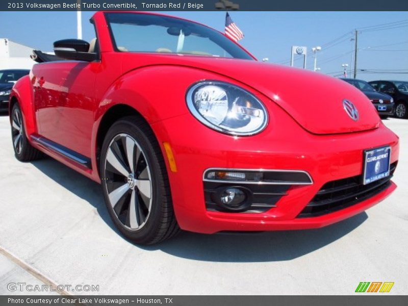 Tornado Red / Beige 2013 Volkswagen Beetle Turbo Convertible