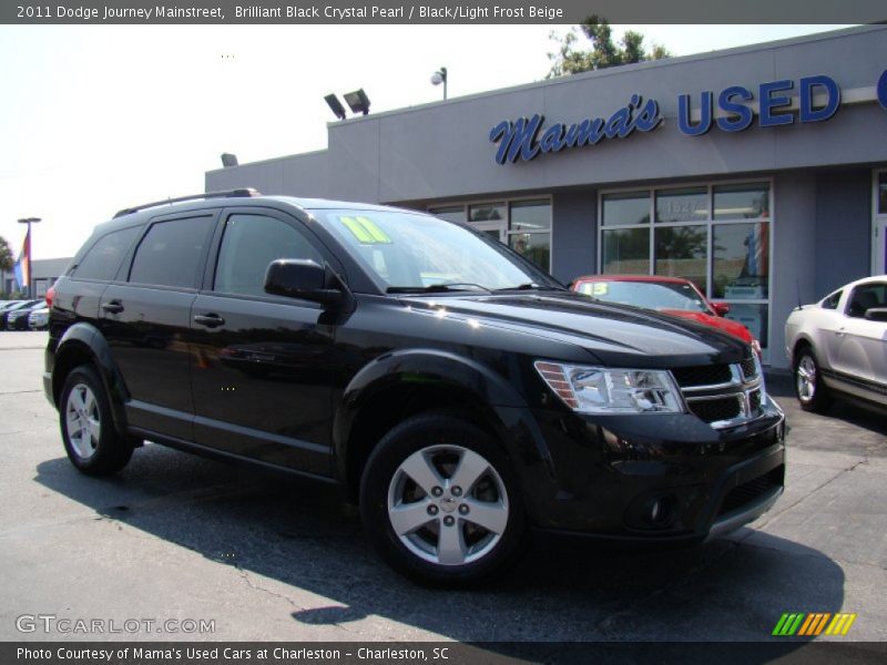 Brilliant Black Crystal Pearl / Black/Light Frost Beige 2011 Dodge Journey Mainstreet