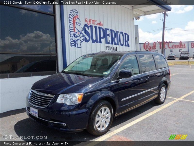 True Blue Pearl / Black/Light Graystone 2013 Chrysler Town & Country Touring