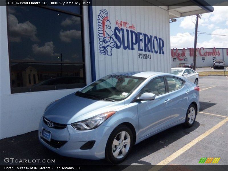 Blue Sky Metallic / Beige 2013 Hyundai Elantra GLS