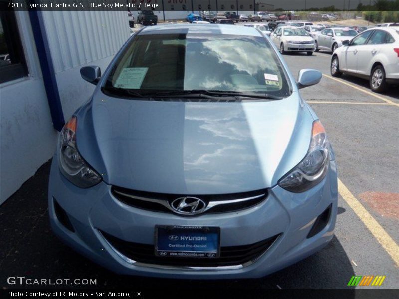 Blue Sky Metallic / Beige 2013 Hyundai Elantra GLS