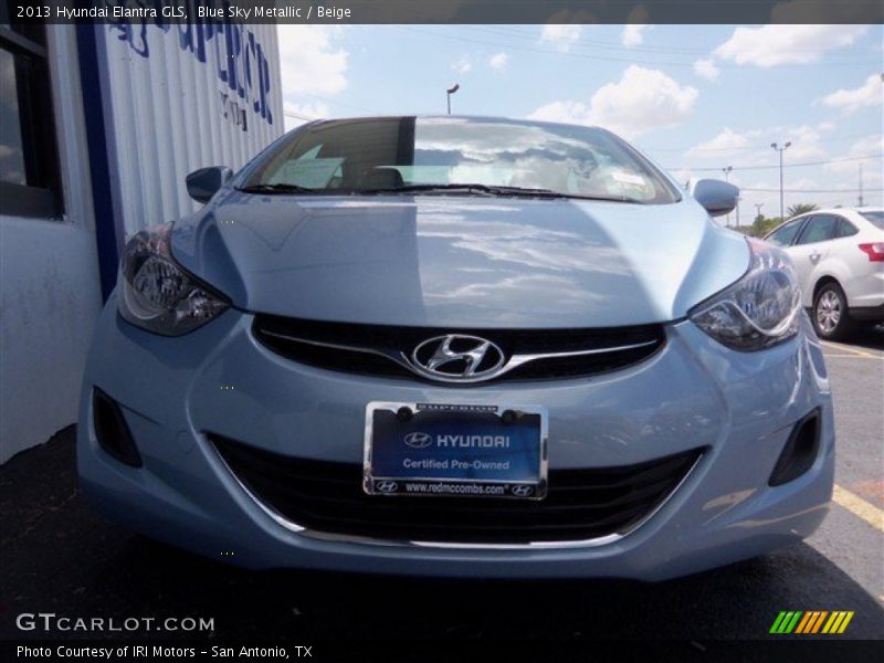 Blue Sky Metallic / Beige 2013 Hyundai Elantra GLS