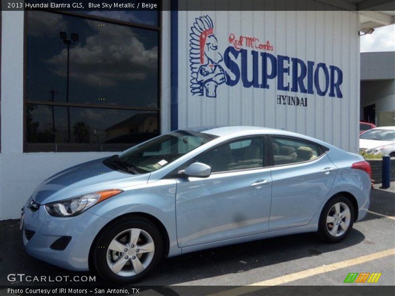 Blue Sky Metallic / Beige 2013 Hyundai Elantra GLS
