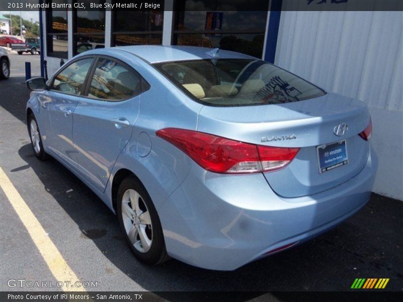 Blue Sky Metallic / Beige 2013 Hyundai Elantra GLS