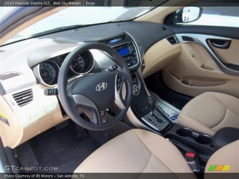 Blue Sky Metallic / Beige 2013 Hyundai Elantra GLS