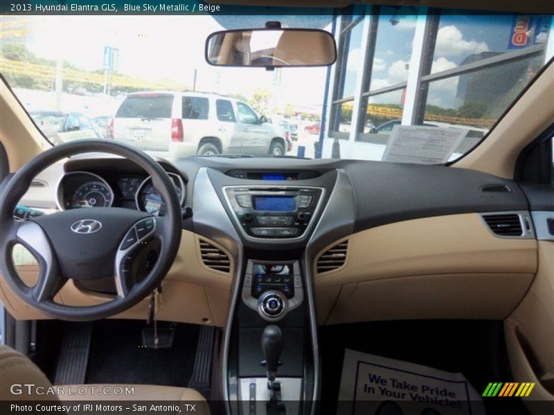 Blue Sky Metallic / Beige 2013 Hyundai Elantra GLS